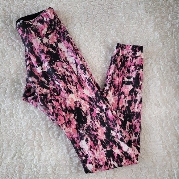 NIKE Leg-A-See Mishmash Pink and Black leggings size s small - Picture 3 of 9